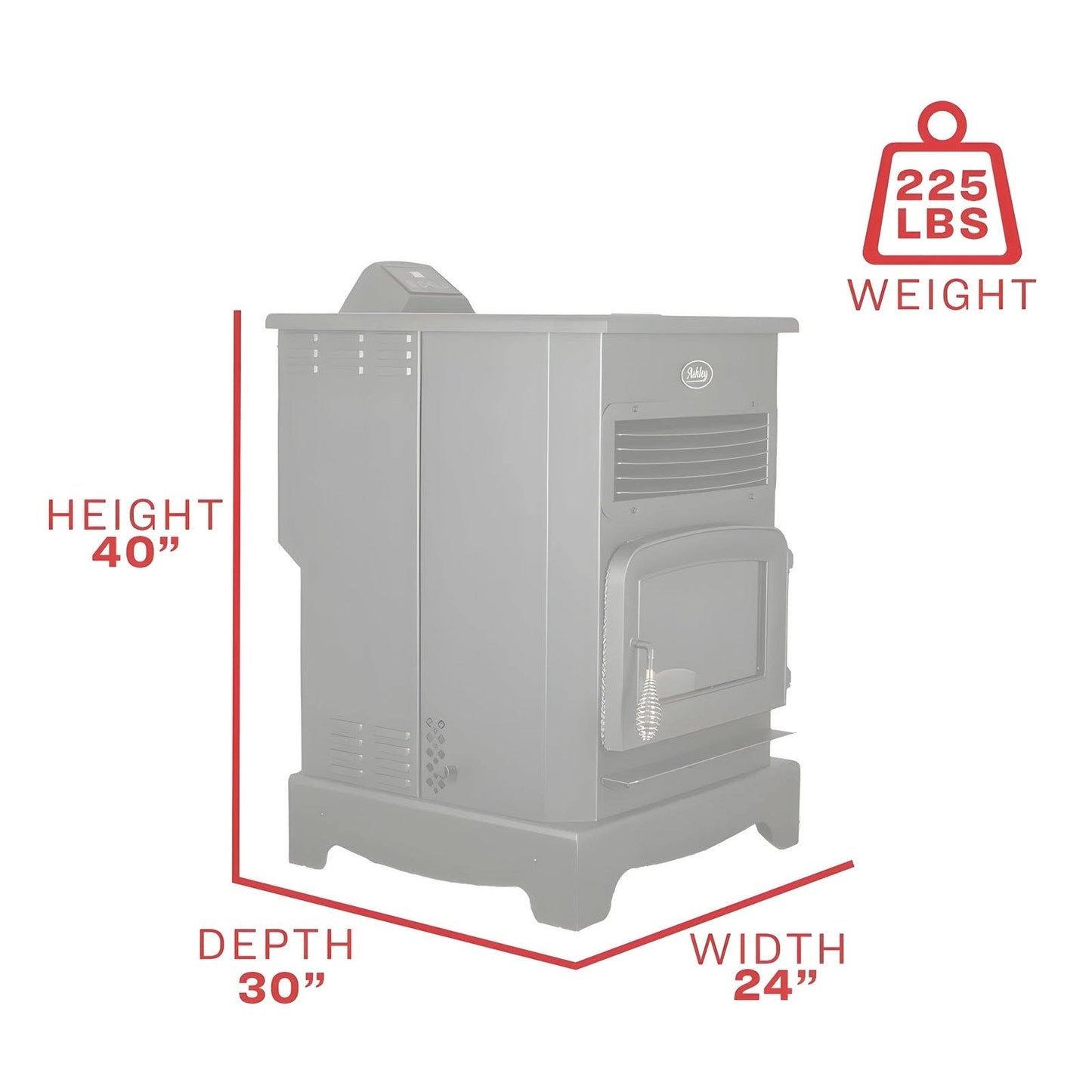 Ashley Hearth Pellet Stove 2,200 sq. ft. 170 lb Hopper with Remote
