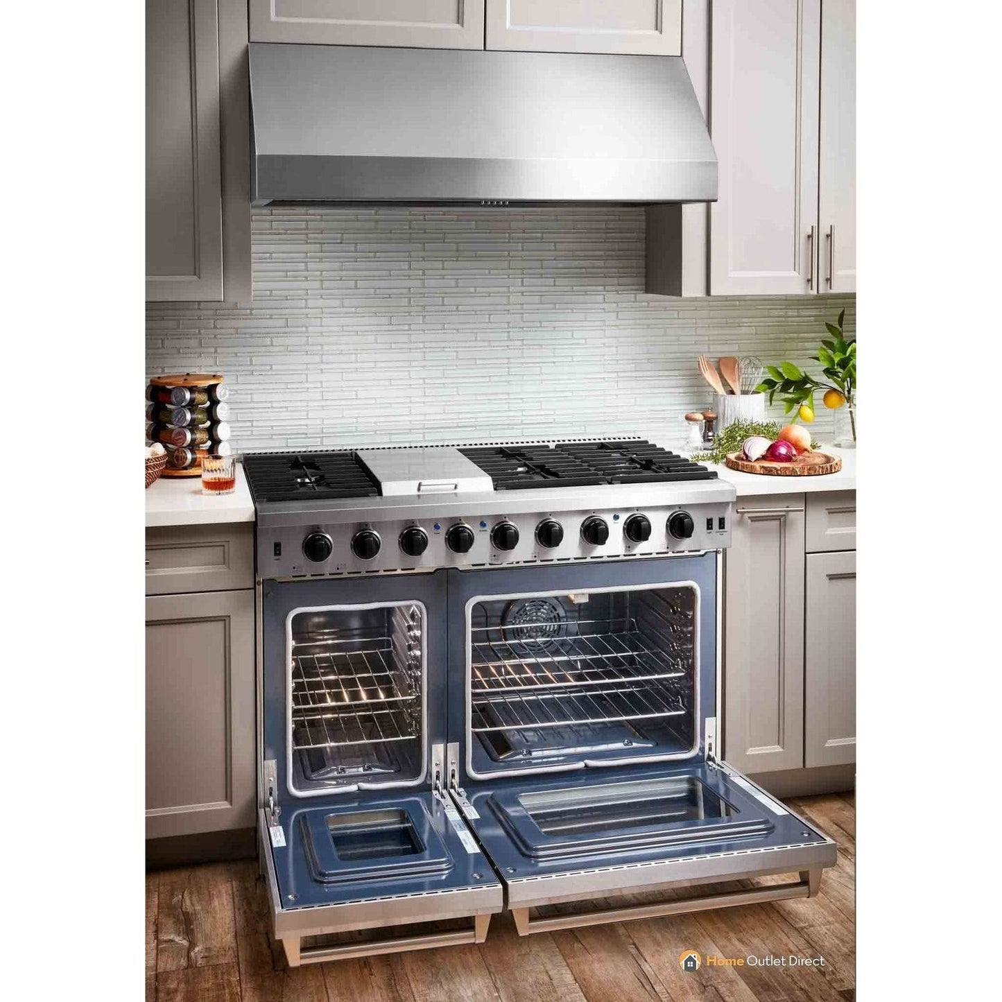 Thor Kitchen 48-Inch 6.8 cu. ft. Double Oven Gas Range in Stainless Steel