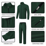 Armygreen Men's  2 Pieces Set Long Sleeve Causal Tracksuits For Jogging Gym Sports