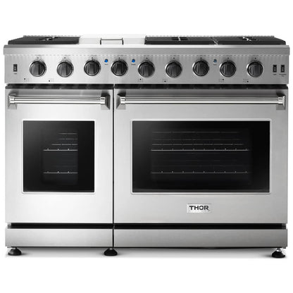 Thor Kitchen 48-Inch 6.8 cu. ft. Double Oven Gas Range in Stainless Steel